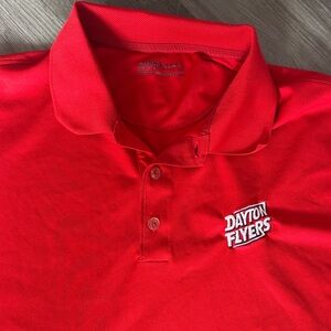 Nike University of Dayton Flyers golf polo shirt red old logo top men’s XL